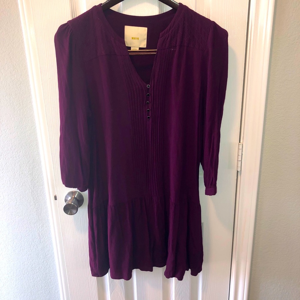 Anthropologie Maeve Tunic Blouse Sz L Plum color
